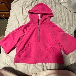 sonic pink lululemon half zip scuba
